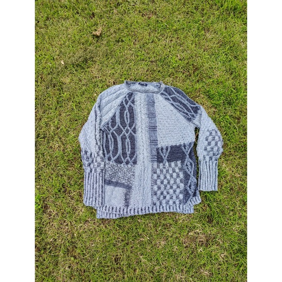 Vintage Chaps Blue‎ Pullover Cable Knit Sweater Womens M Oversized Cottage - Picture 1 of 9